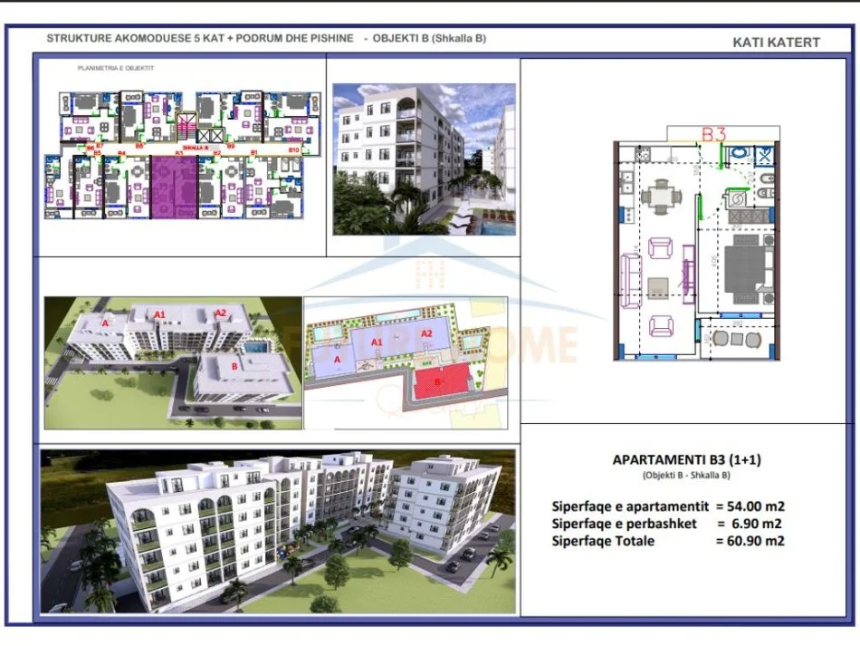 Durres, shitet apartament 1+1 , 61 m² 73.080 € 
