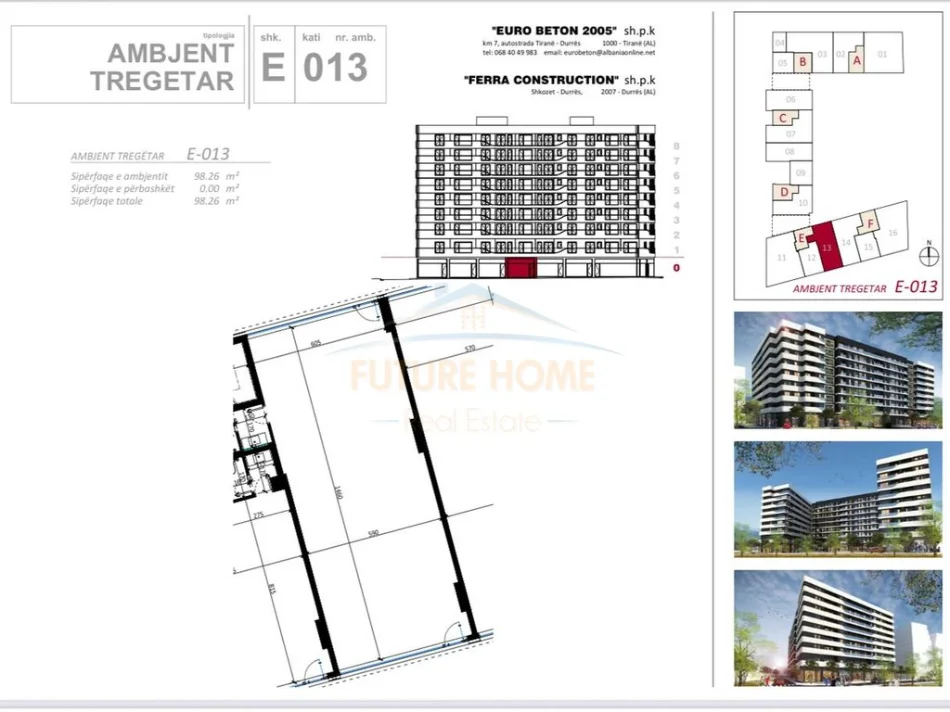Tirane, shitet ambjent biznesi Kati 0, 98 m² 540.000 € (Don Bosko)