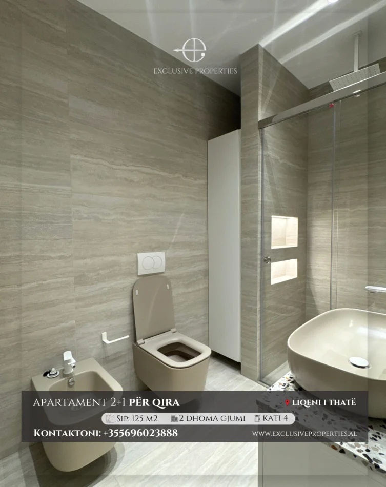 Tirane, jepet me qera apartament 2+1+Ballkon Kati 4, 1.500 € 