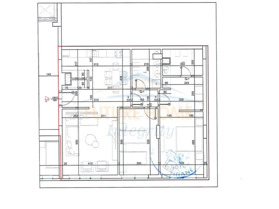 Tirane, shitet apartament 2+1+2 Kati 1, 131 m² 158.000 € ( prane rruges se Elbasanit)