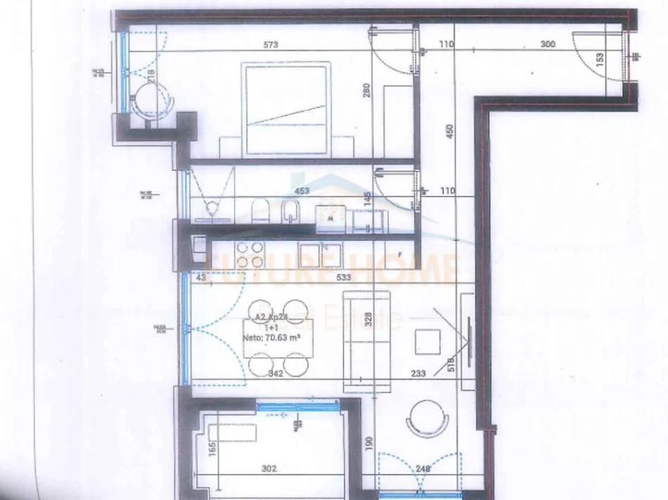 Dhermi - Palase, shitet apartament 1+1 Kati 2, 81 m² 266.700 € (Dhermi)