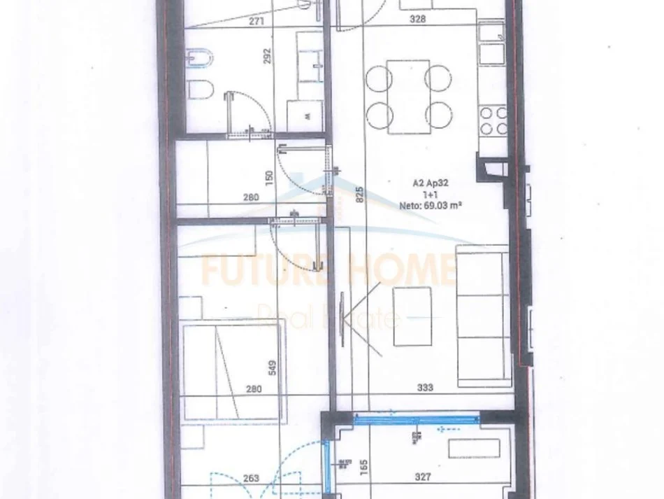 Dhermi - Palase, shitet apartament 1+1 Kati 3, 81 m² 260.670 € (Drimadhe)