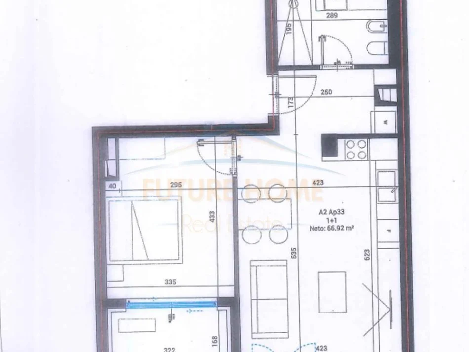 Tirane, shitet apartament 1+1+Ballkon Kati 3, 79 m² 252.700 € (Santorini II)