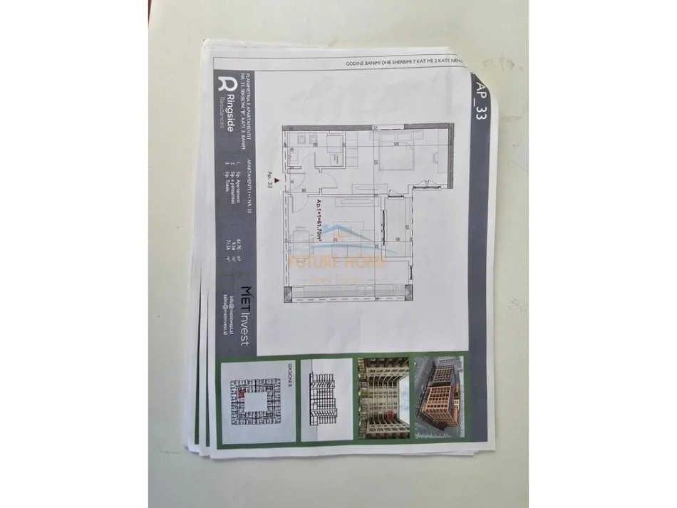 Tirane, shitet apartament 1+1+Ballkon Kati 5, 71 m² 77.700 € (Ringside Rezidencë, Paskuqan)