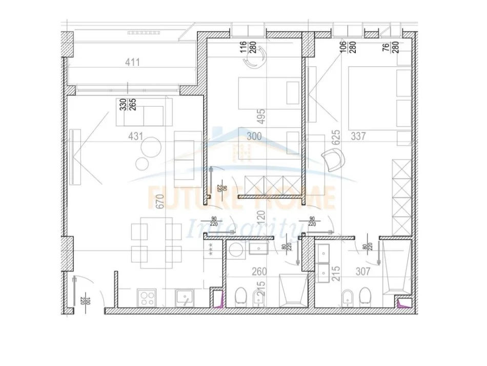 Tirane, shitet apartament 2+1+2+Ballkon Kati 8, 121 m² 242.720 € (River Side Residences)