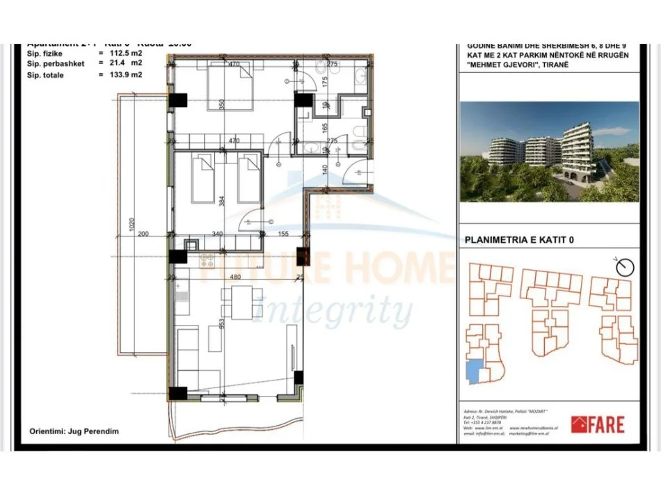 Tirane, shitet apartament 2+1 Kati 3, 134 m² 147.290 € (Paskuqan)