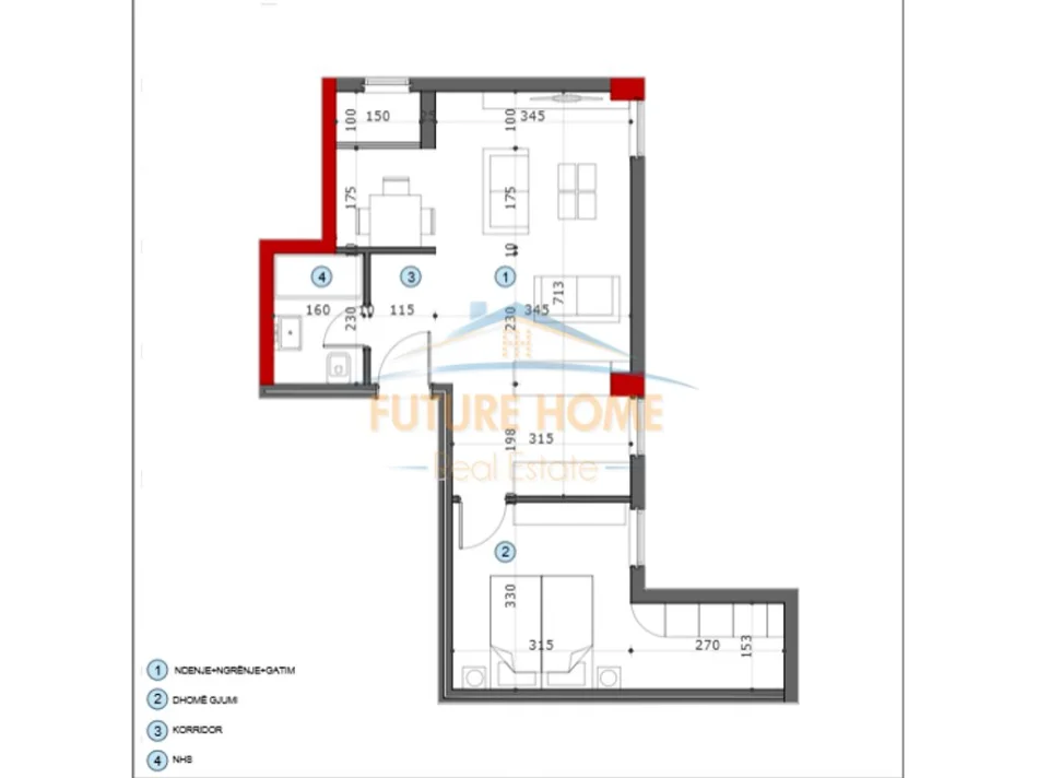 Tirane, shes apartament 1+1 Kati 3, 70 m² 95.500 € (ali dem)