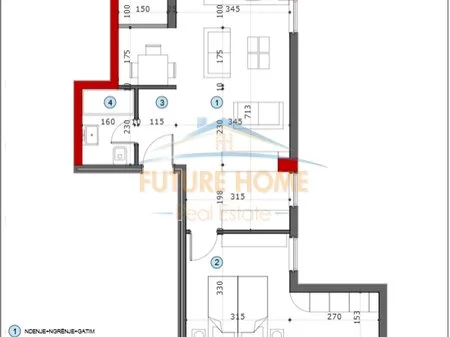 Tirane, shitet apartament 1+1 Kati 3, 71 m² 95.500 € 