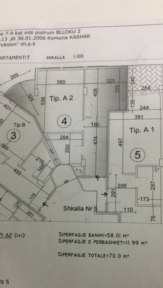 Tirane, shes apartament 1+1 Kati 2, 58 m² 96.000 € (Yzberisht)
