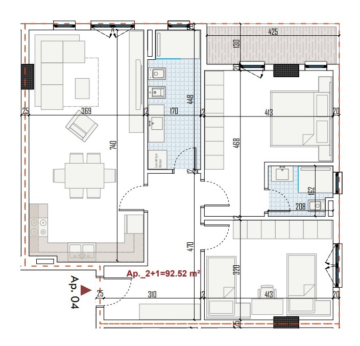 Shqiperi, shes apartament 2+1, Kati 1, 107 m² 107,000€ (Paskuqan)