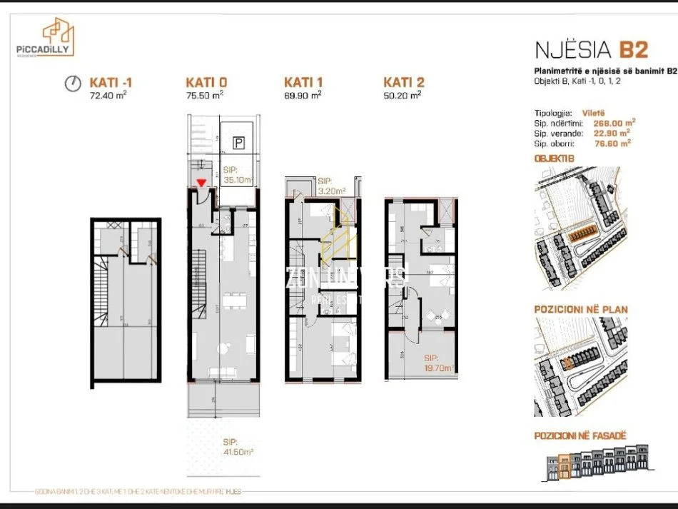 Tirane, shitet Vile 4+1 Kati 4, 268 m² 690.000 € (REZIDENCA PICCADILLY,TEG)