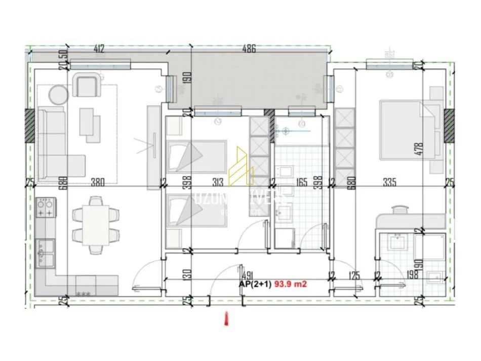 Tirane, shitet apartament 2+1+Ballkon Kati 4, 92 m² 73.224 € (Green Residence, Kamez)