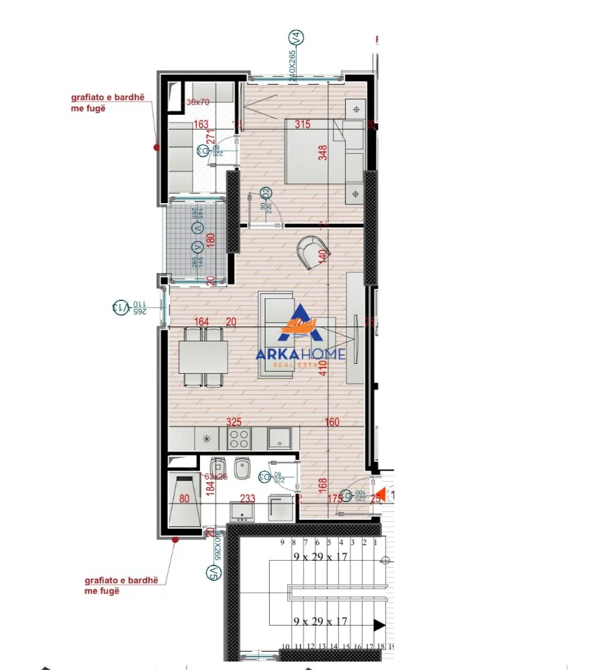 Tirane, shitet apartament 1+1+Ballkon Kati 9, 66 m² 342.000 € 