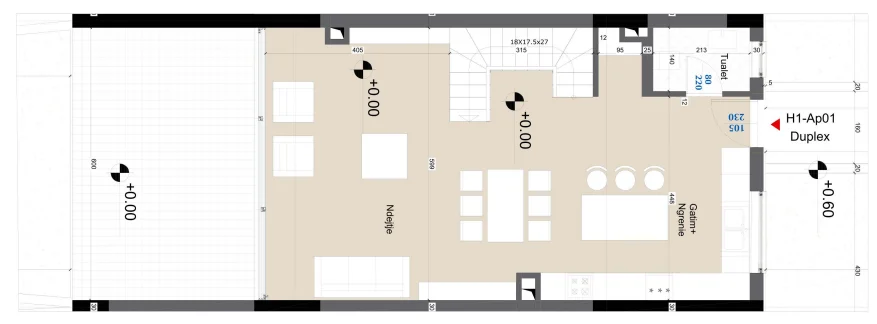 Durres, shitet apartament duplex Dublex Kati 0, 208 m² (Lalz)