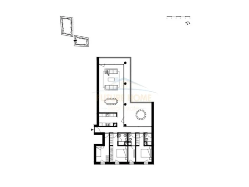 Tirane, shitet apartament 3+1 Kati 1, 196 m² (“By Long Hill Residences”, Mjull-Bathore)