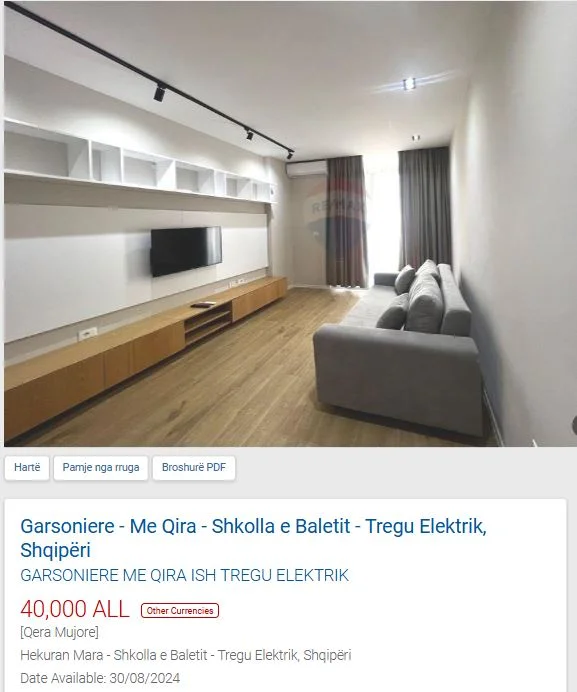 Tirane, jepet me qera apartament+verande | Penthouse 1+1 Kati 4, 50 m² 400 € (SHKOLLA E BALETIT)