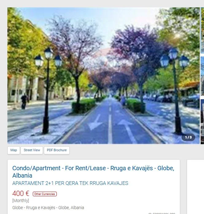 Tirane, jepet me qera apartament 2+1 Kati 7, 80 m² 400 € (TE GLOBE RRUGA E KAVAJES)