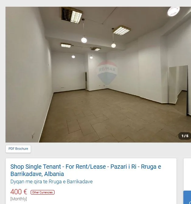 Tirane, jepet me qera ambjent biznesi Kati 0, 40 m² 400 € (RRUGA E BARRIKADAVE)
