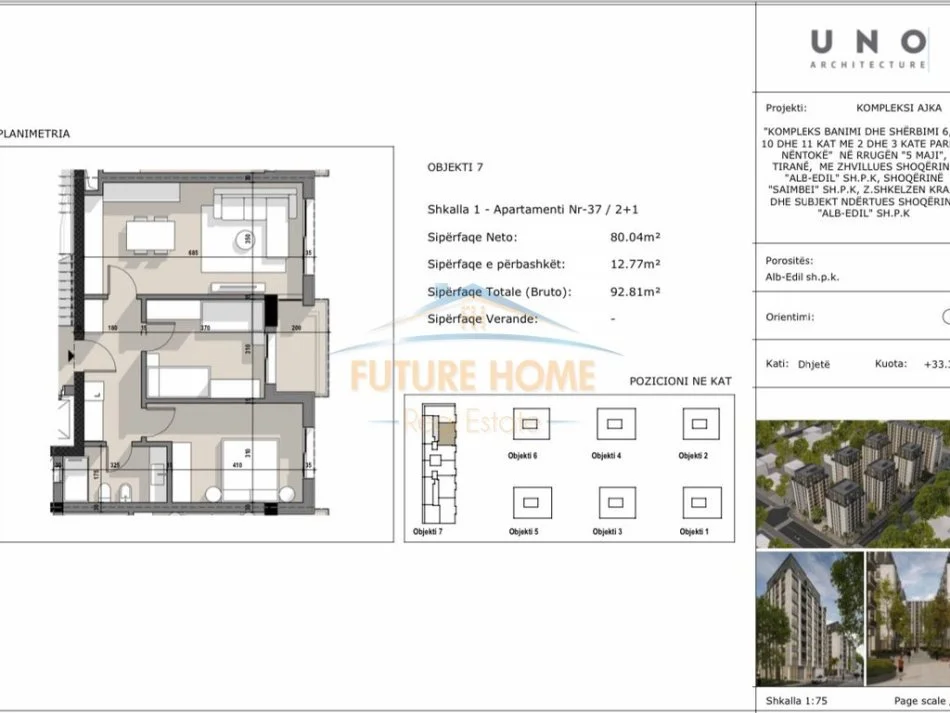 Tirane, shitet apartament 2+1+Ballkon Kati 10, 93 m² (5 Maji)