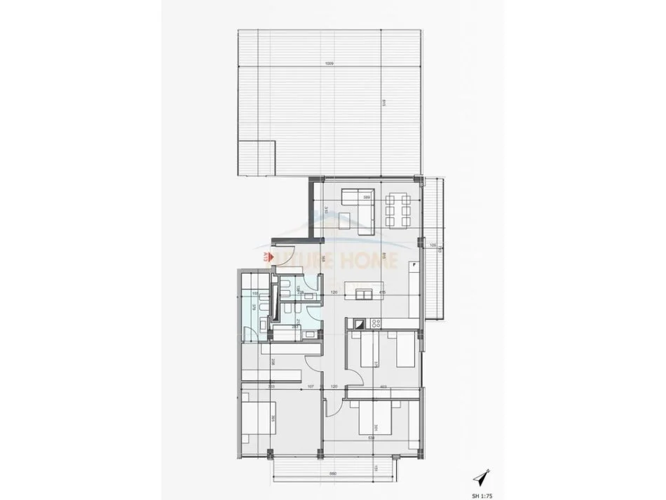 shitet apartament 3+1 Kati 3, 173 m² (Crystal Lake Residence, Farke)