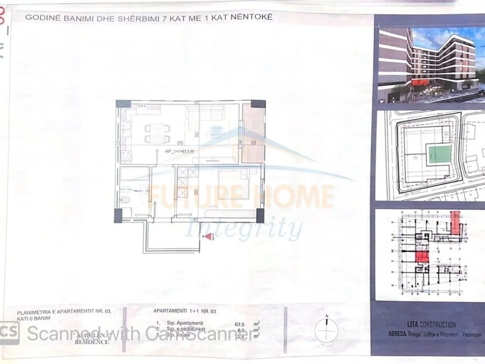 Tirane, shitet apartament 1+1 Kati 0, 72 m² 76.020 € (Paskuqan, Albulena Residence)