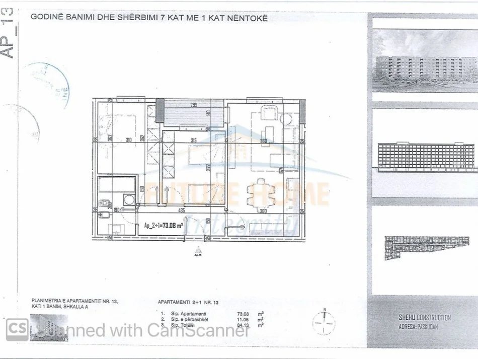 Tirane, shitet apartament 2+1 Kati 1, 84 m² 103.400 € (Paskuqan)