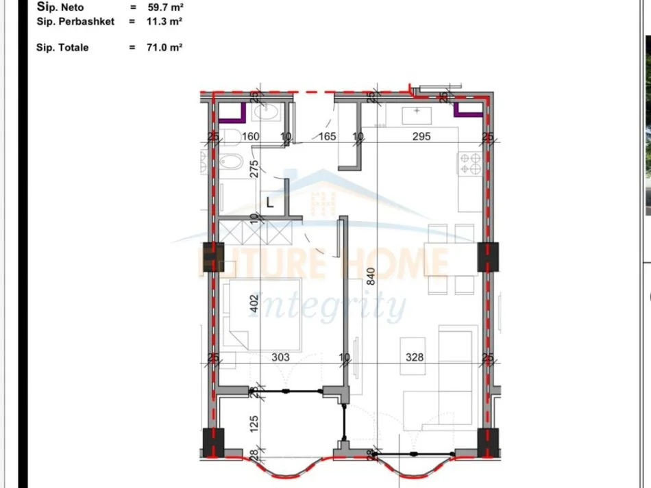 Tirane, shitet apartament 1+1 Kati 4, 71 m² 85.200 € (Aluna Complex, Paskuqan)