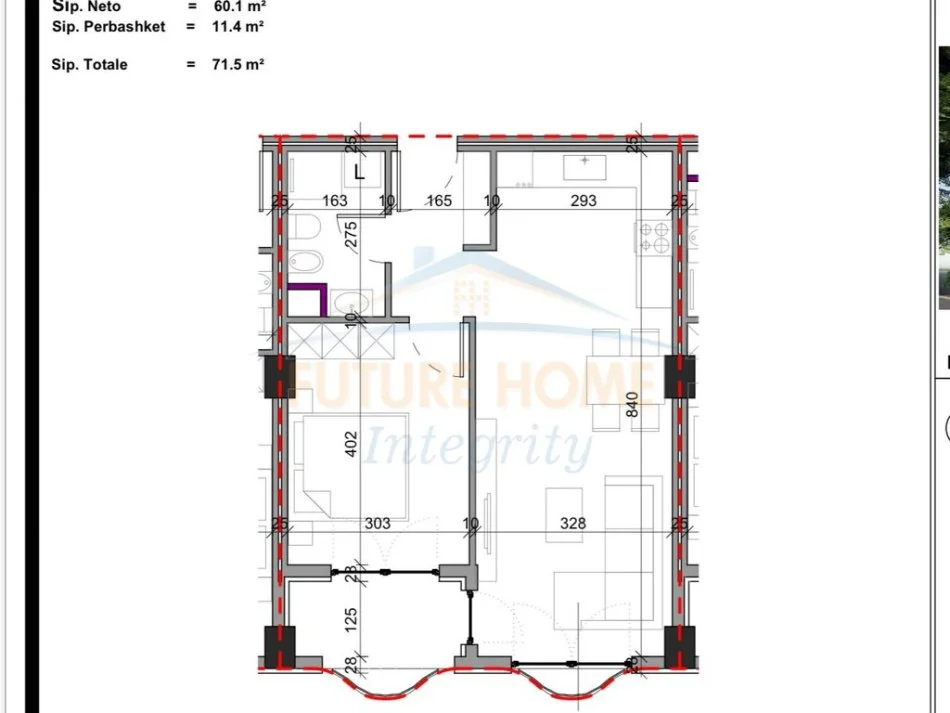 Tirane, shitet apartament 1+1 Kati 4, 71 m² 85.800 € (Paskuqan)