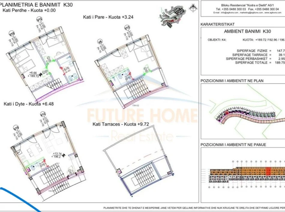 Tirane, shitet apartament 3+1+2+Ballkon Kati 1, 190 m² 280.000 € (Kodra e Diellit)