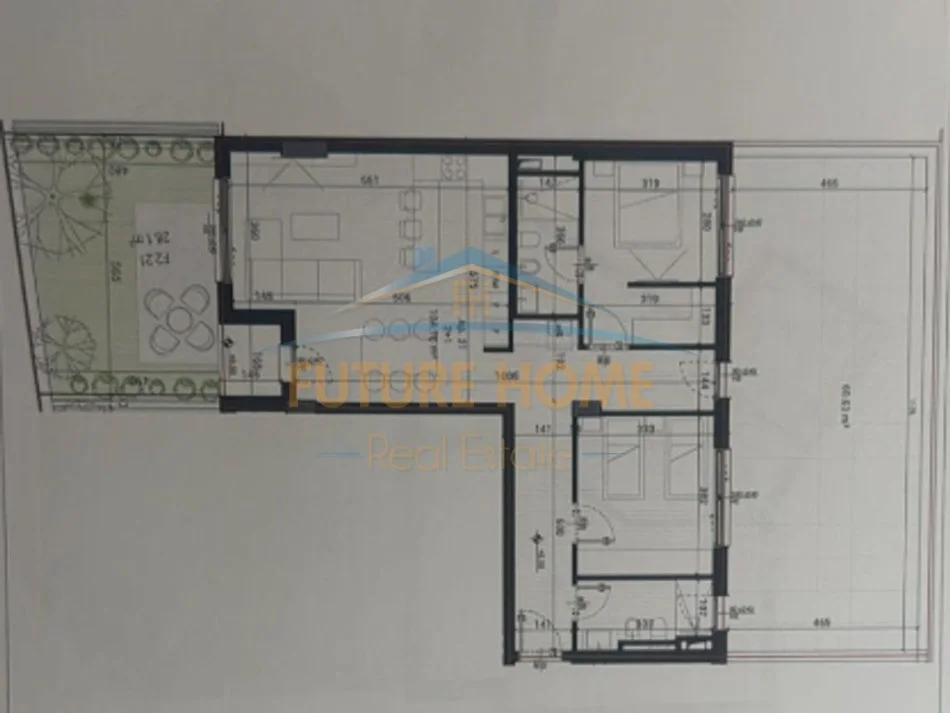 Tirane, shitet apartament 2+1+2+Ballkon Kati 2, 212 m² 302.500 € (Park Houses, Mjull-Bathore)
