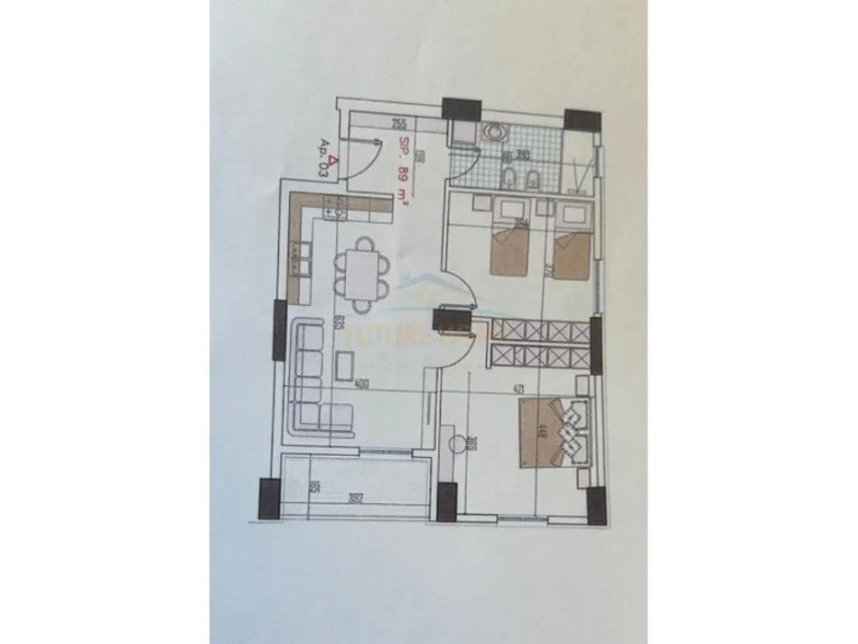 Tirane, shitet apartament 2+1 Kati 5, 103 m² 118.850 € 