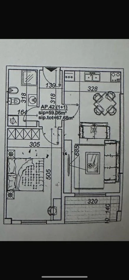 Tirane, shes apartament 1+1+Aneks+Ballkon Kati 8, 67 m² 94.750 € (Astir)