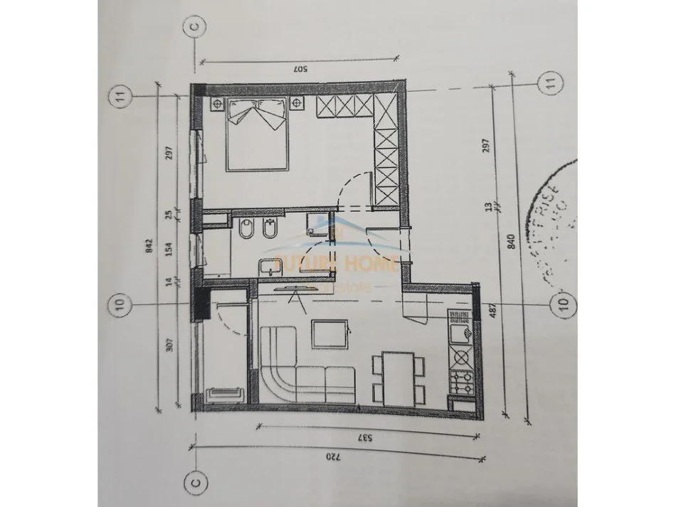 Tirane, shitet apartament 1+1+Ballkon Kati 2, 59 m² 108.000 € (Ali Dem)