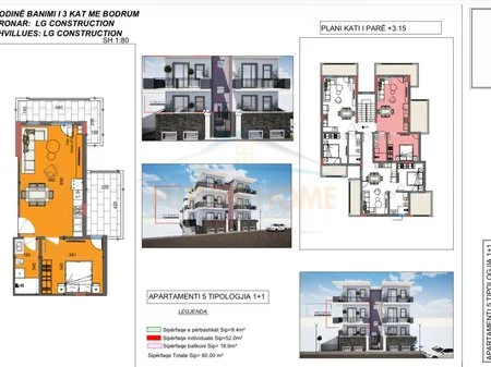 Korce, shitet apartament 1+1 Kati 0, 73 m² 72.000 € (Rruga “Thanas Mërtiri”, K.P 7004, Korçë)