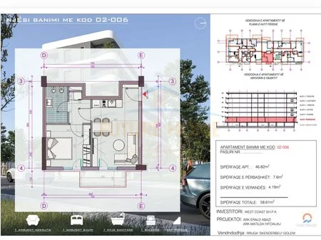 Shitje, Apartament 1+1, Rezidenca West Coast, Golem