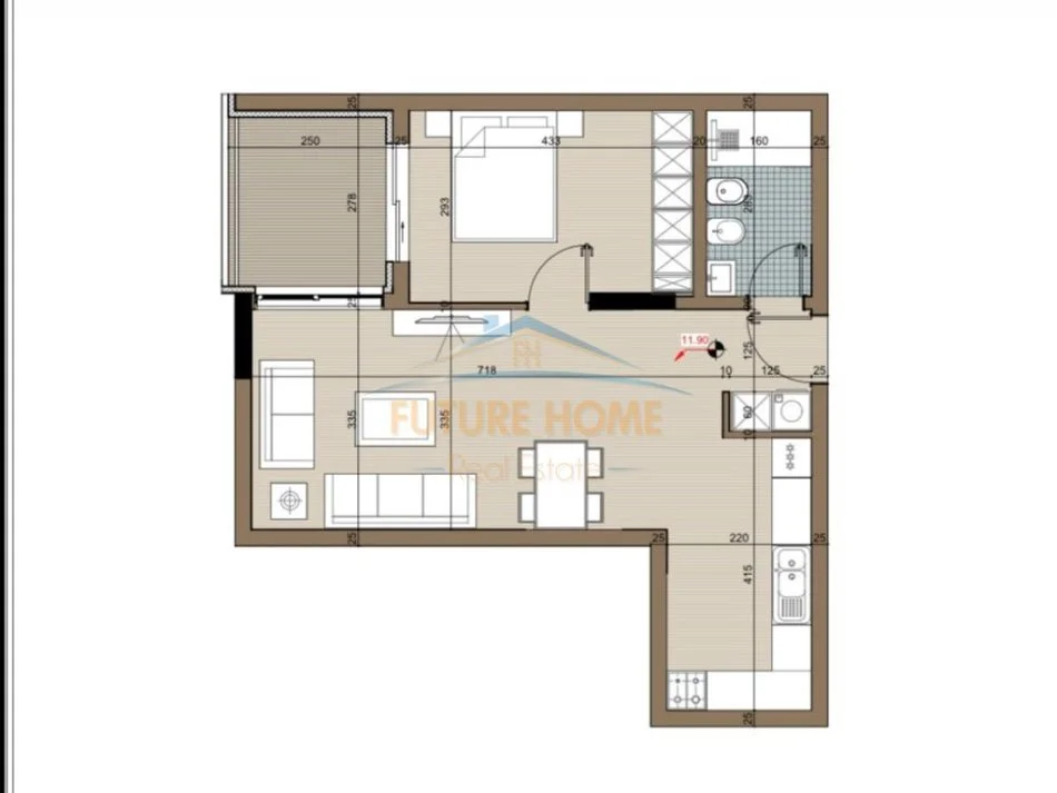 Tirane, shitet apartament 1+1 Kati 3, 80 m² 63.952 € (KAMEZ)