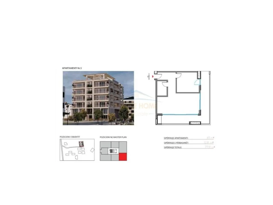 Radhime - Orikum, shitet apartament 1+1+Ballkon , 77 m² 171.160 € 