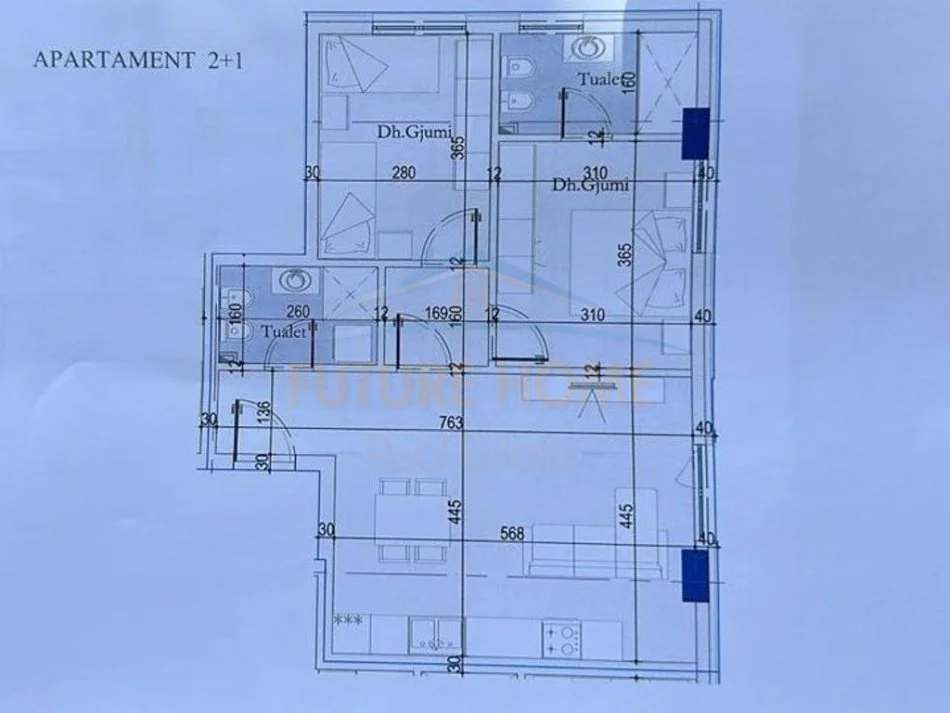 Tirane, shitet apartament 2+1+2+Ballkon Kati 4, 86 m² 111.670 € (Tirana Entry 2)