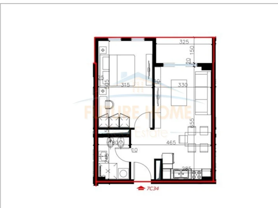 Shitet, Apartament 1+1, Univers City QTU , Tirane