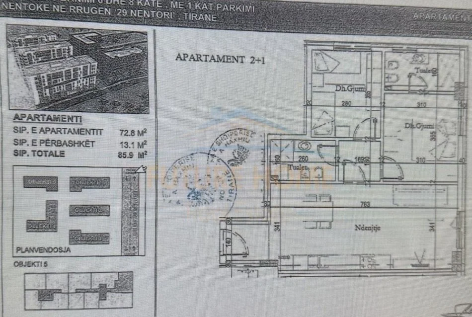 Tirane, shitet apartament 2+1 Kati 7, 86 m² 107.400 € (tirana entry)