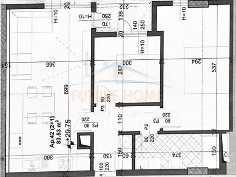 Tirane, shitet apartament 2+1+Ballkon Kati 8, 99 m² 155.000 € (Meis Garden Residence, Fusha e Aviacionit)