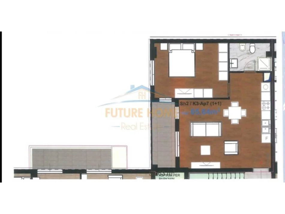 Tirane, shitet apartament 1+1+Aneks+Ballkon Kati 2, 74 m² 132.300 € (ISH SHESHI SHQIPONJA PALLAT 2025)