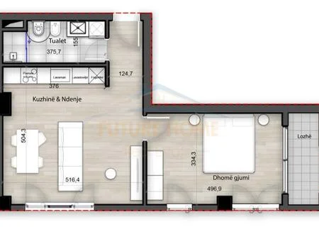 Tirane, shitet apartament 1+1 Kati 8, 81 m² 125.705 € 