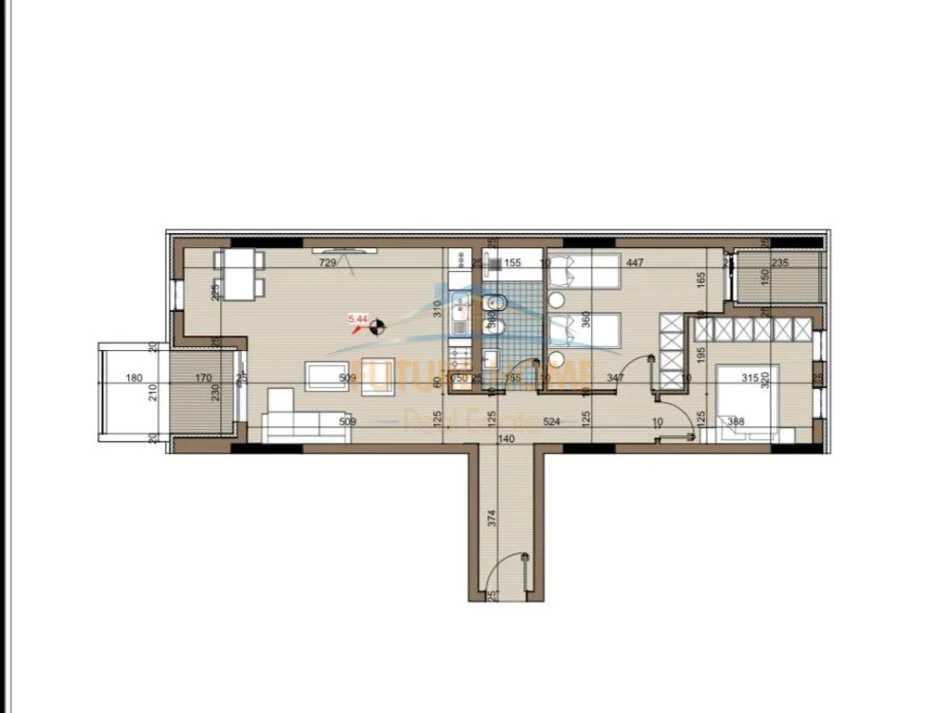 Tirane, shes apartament 2+1+Ballkon Kati 1, 115 m² 92.544 € 