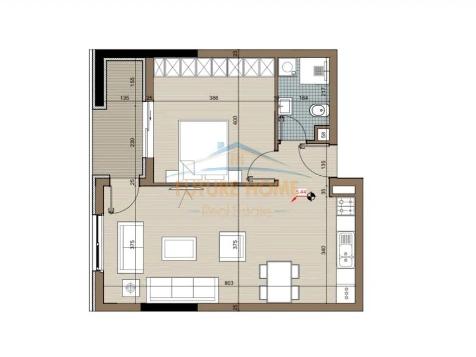 Tirane, shes apartament 1+1+Ballkon Kati 1, 77 m² 61.536 € 