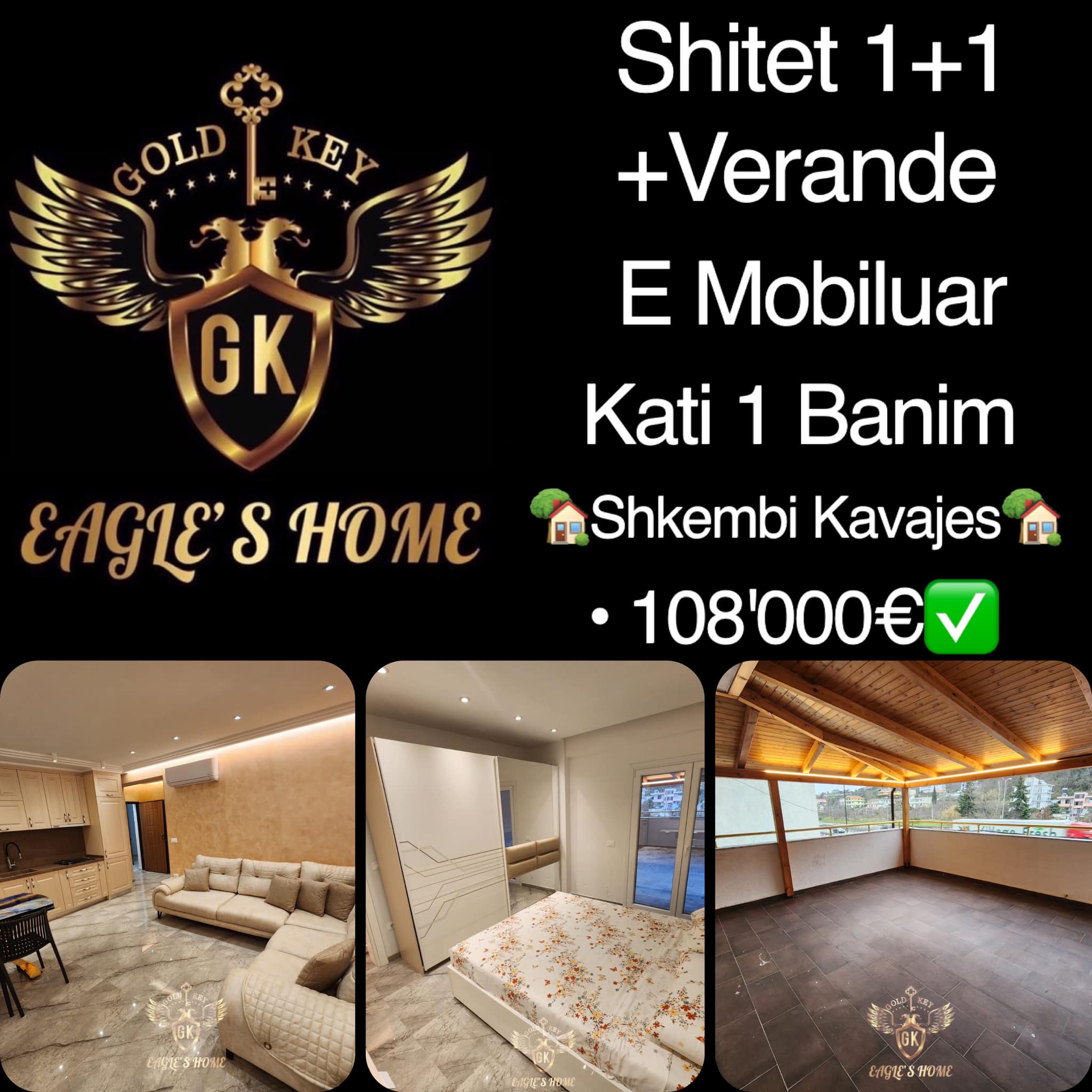 Shitet Apartament • 1+1 + Verande • E investuarShkembi Kavajes🏡
• 108'000€