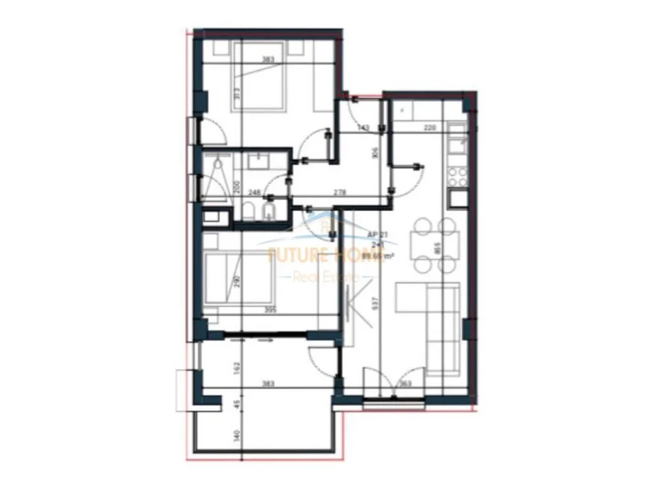 Tirane, shitet apartament 2+1 Kati 2, 106 m² (DHERMI)