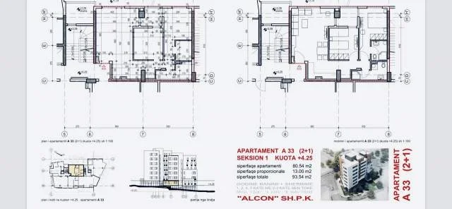 Tirane, shitet apartament 2+1 Kati 2, 93 m² 183.500 Euro (Drago Siliqi)