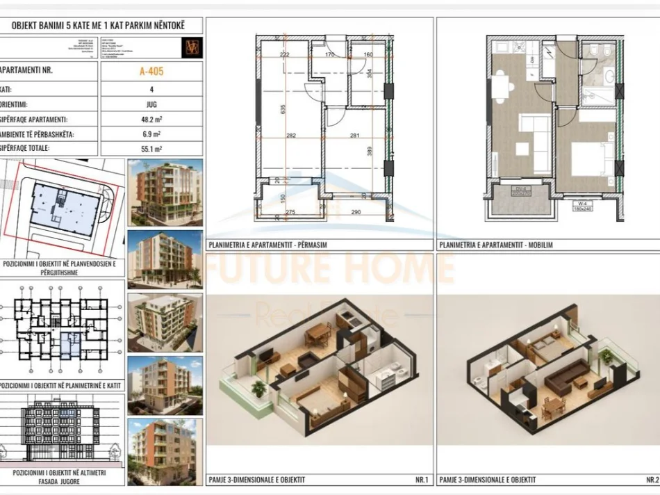 Durres, shitet apartament 1+1+Ballkon Kati 4, 71.630 € 