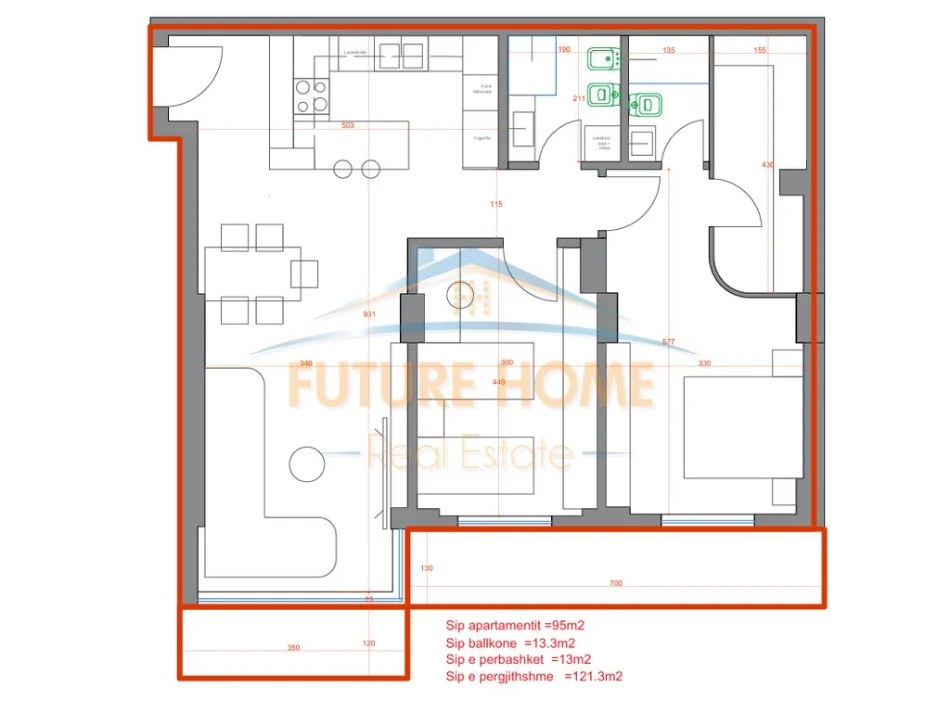 Shitet, Apartament 2+1+2+Garderobe, Komuna e Parisit,  310,000 €